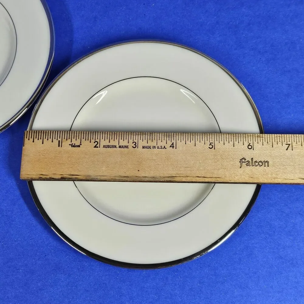 Lenox Montclair Ivory Platinum Trim - 2 Bread Plates 6 3/8